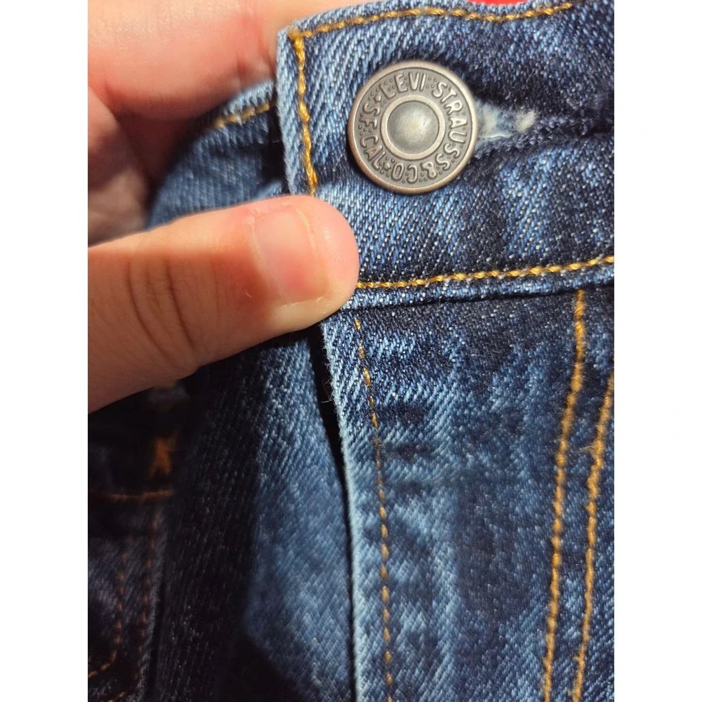 Levi's Ribcage Bell Jeans Womens 27 Blue Big E High Rise Flare Raw Hem 00088
